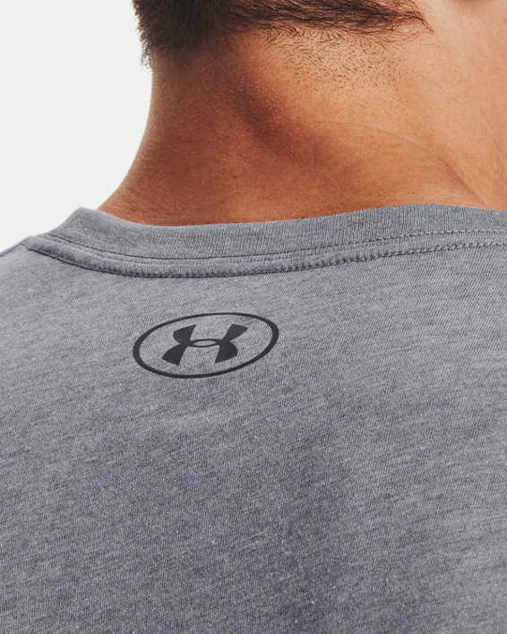 Men's UA Sportstyle Logo Short Sleeve in Gray image number 3
